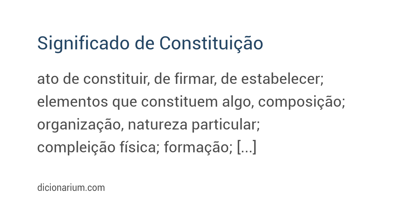 Significado de constituição