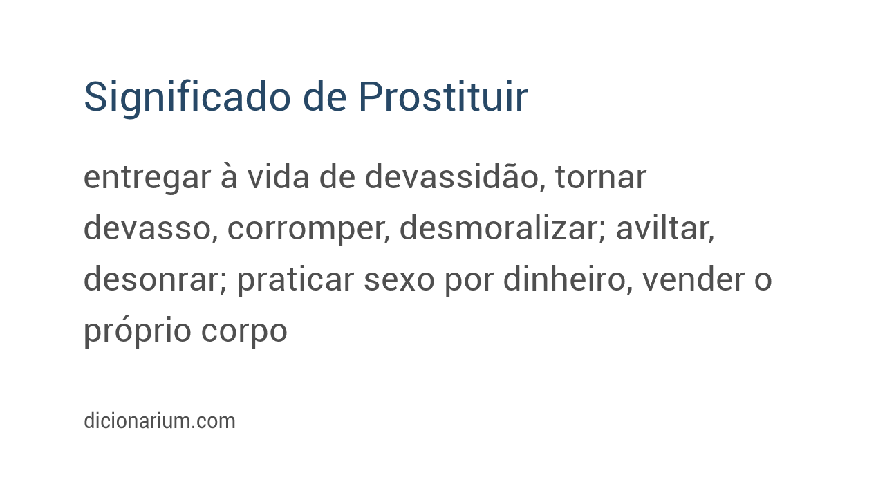 Significado de prostituir