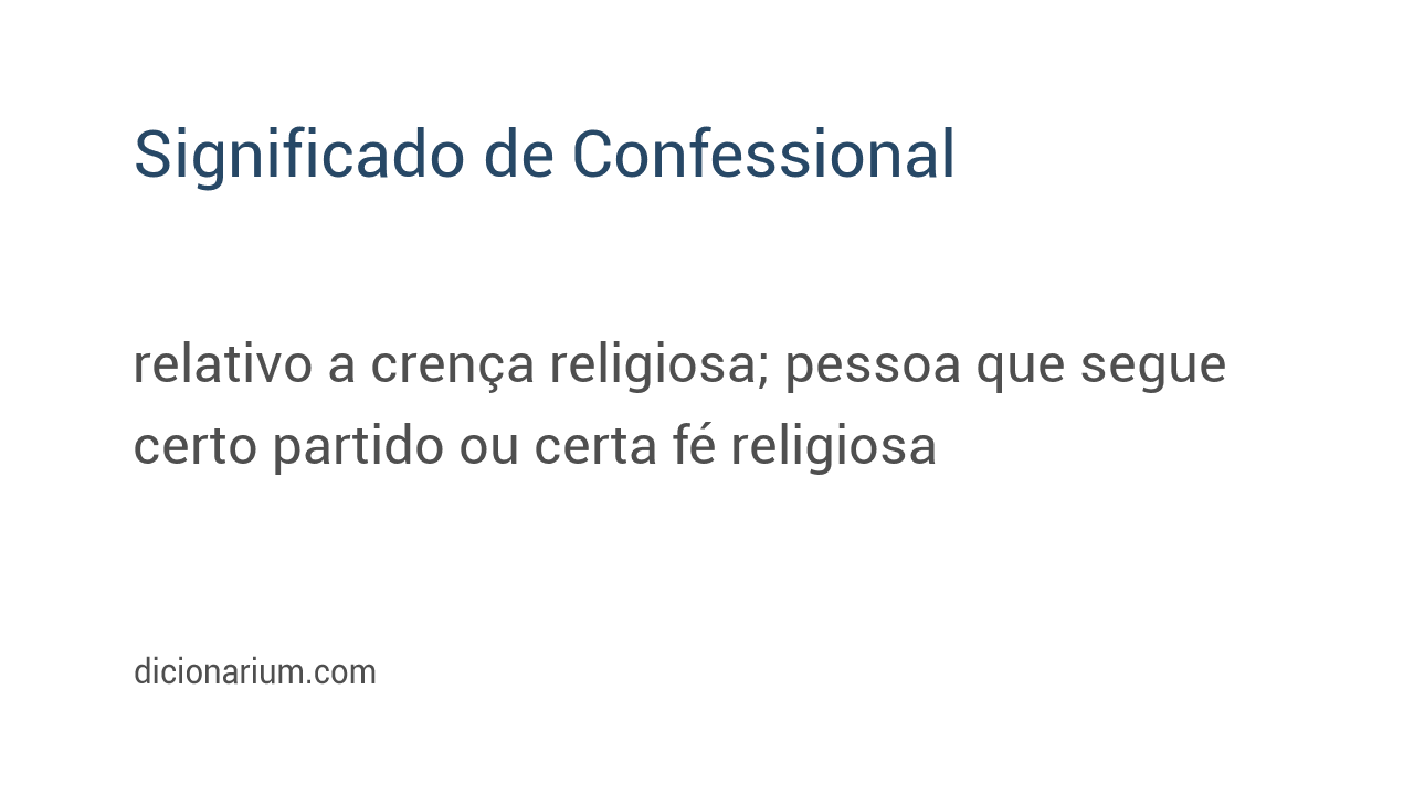 Significado de confessional