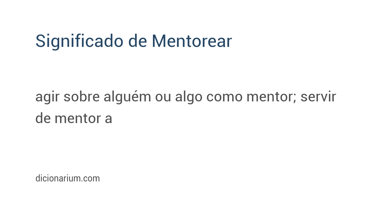 Significado de mentorear