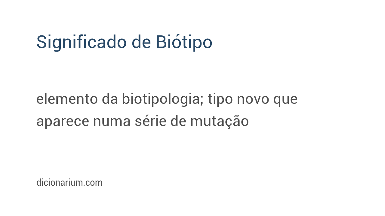 Significado de biótipo