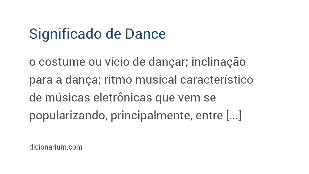 Significado de dance
