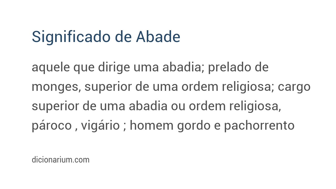 Significado de abade