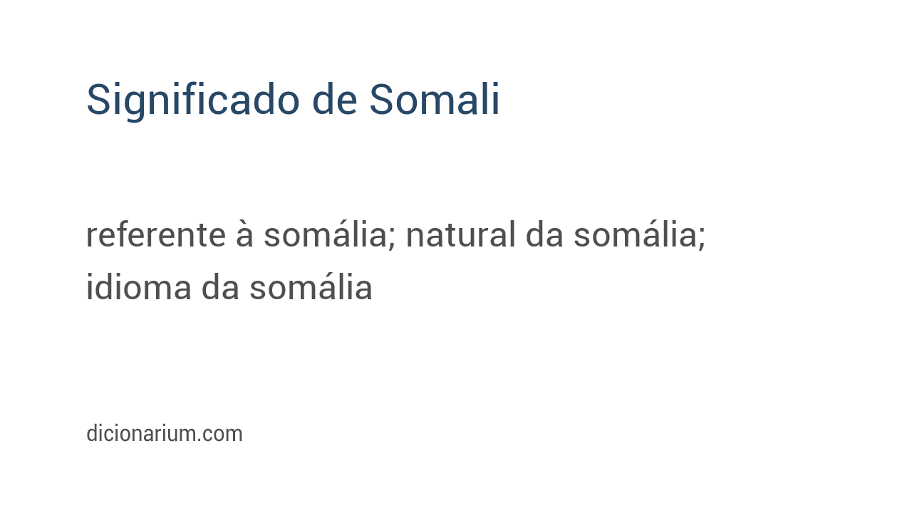 Significado de somali