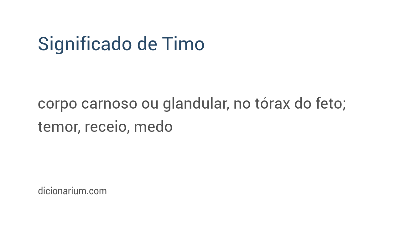 Significado de timo