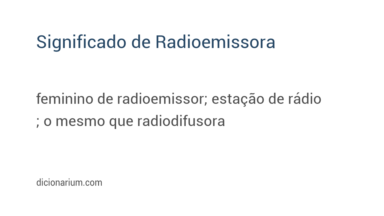 Significado de radioemissora