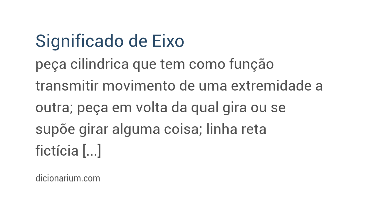 Significado de eixo