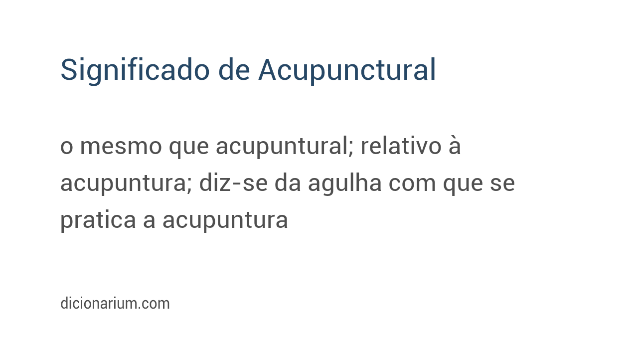 Significado de acupunctural