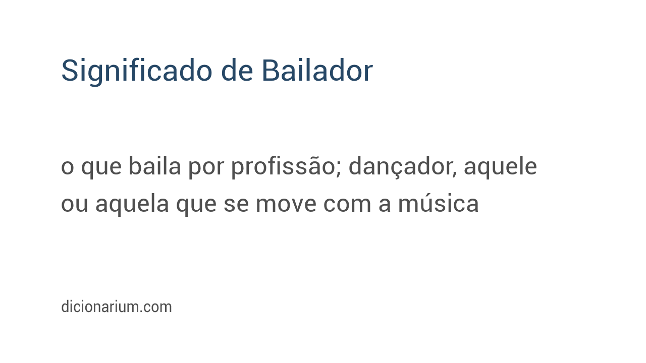 Significado de bailador