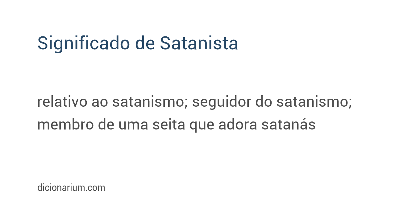 Significado de satanista