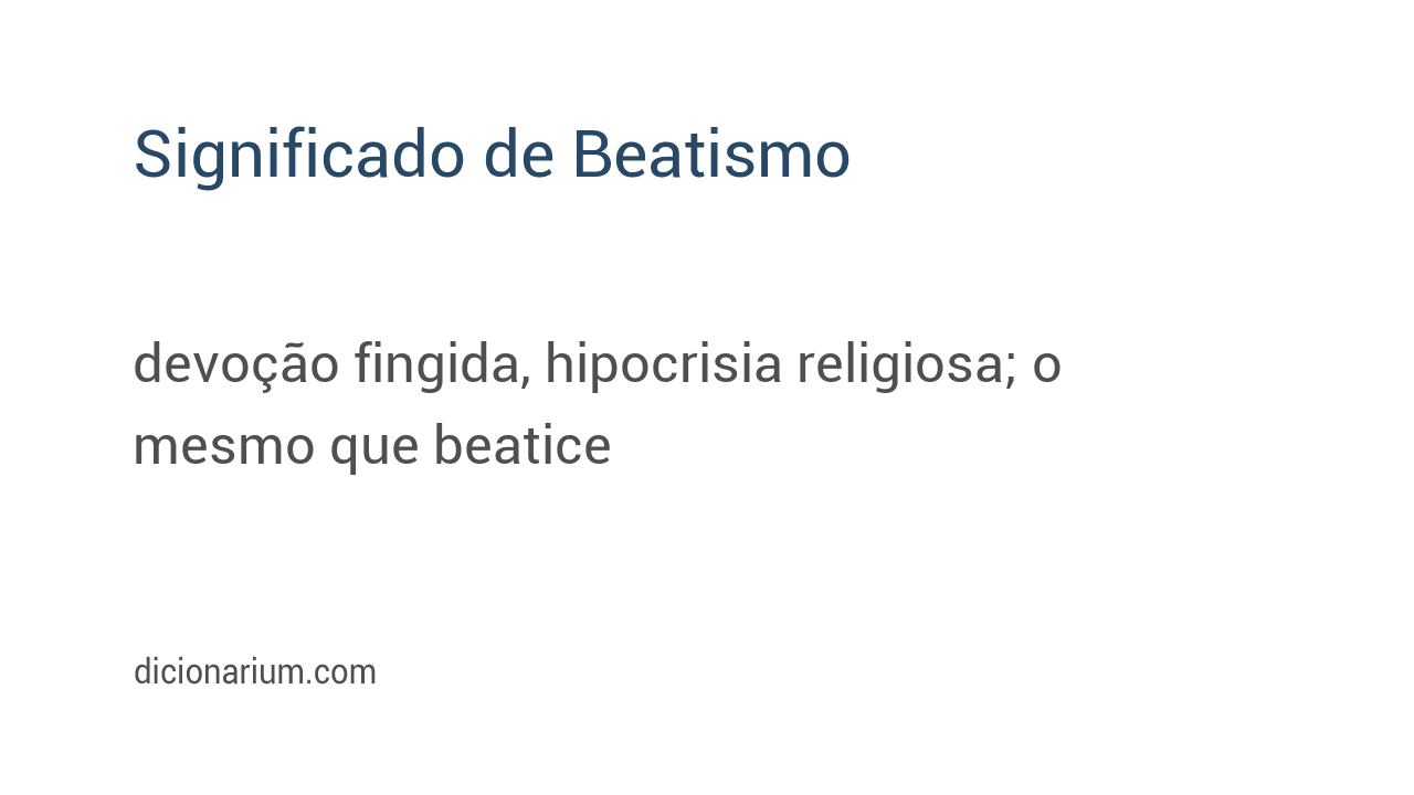 Significado de beatismo