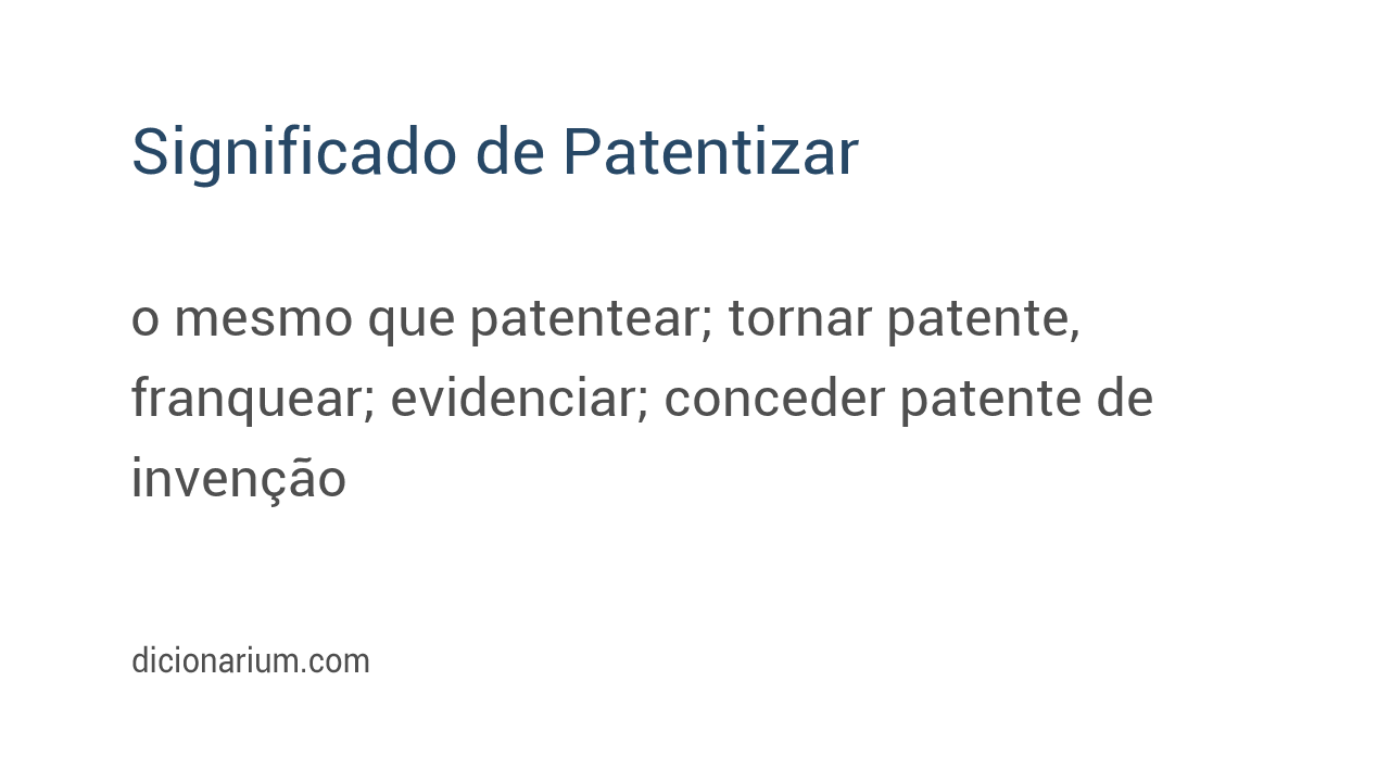 Significado de patentizar