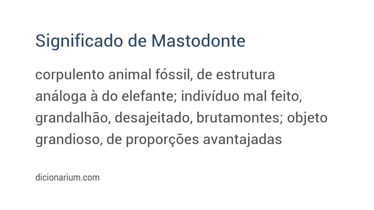 Significado de mastodonte