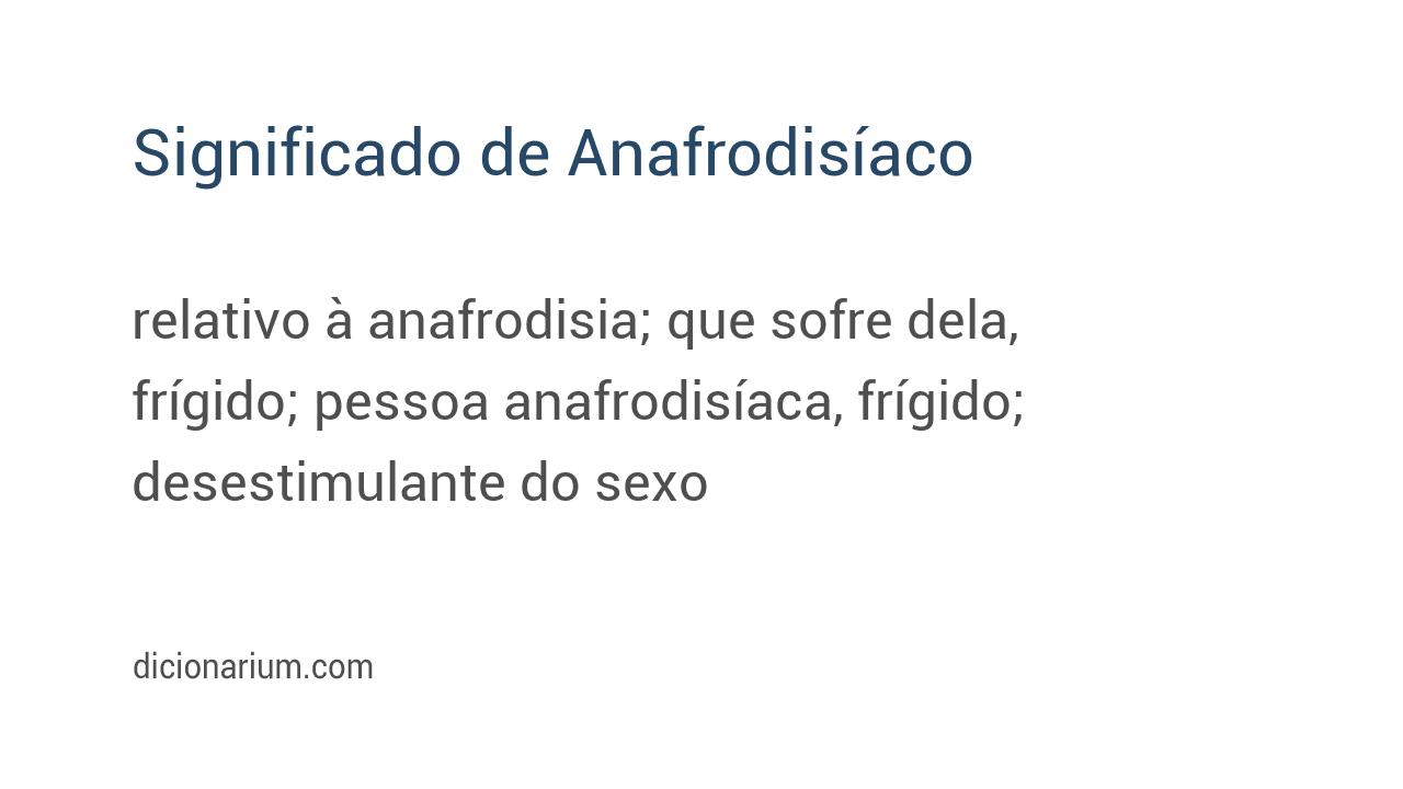 Significado de anafrodisíaco