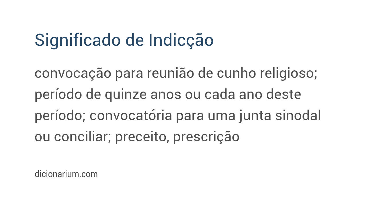 Significado de indicção