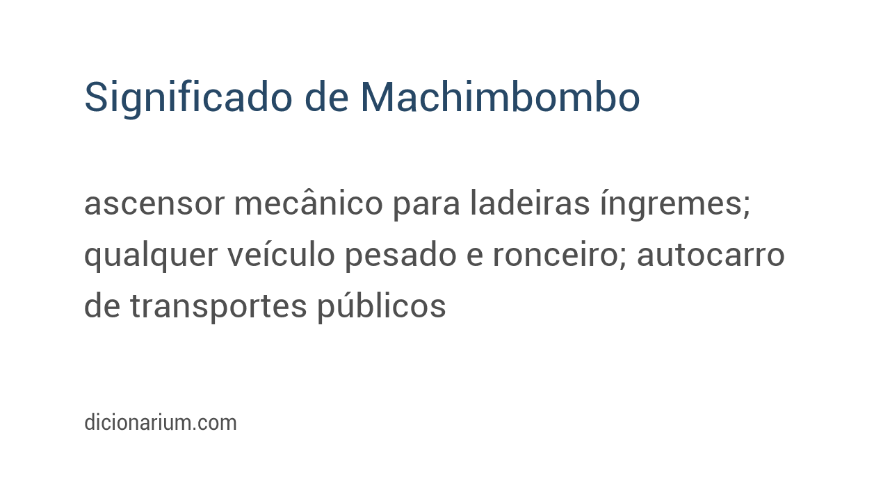 Significado de machimbombo