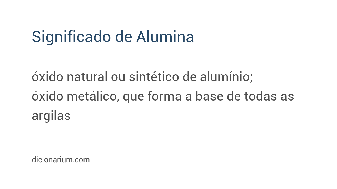 Significado de alumina