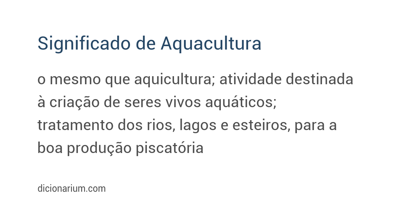 Significado de aquacultura