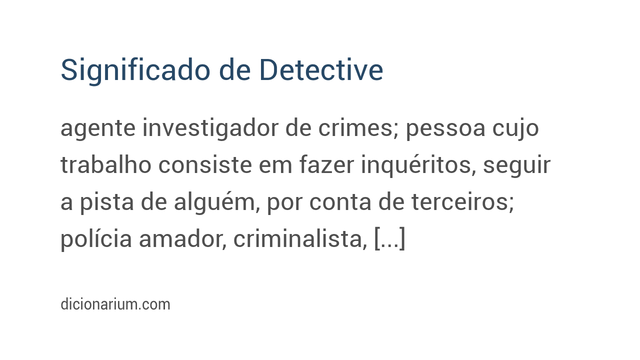 Significado de detective