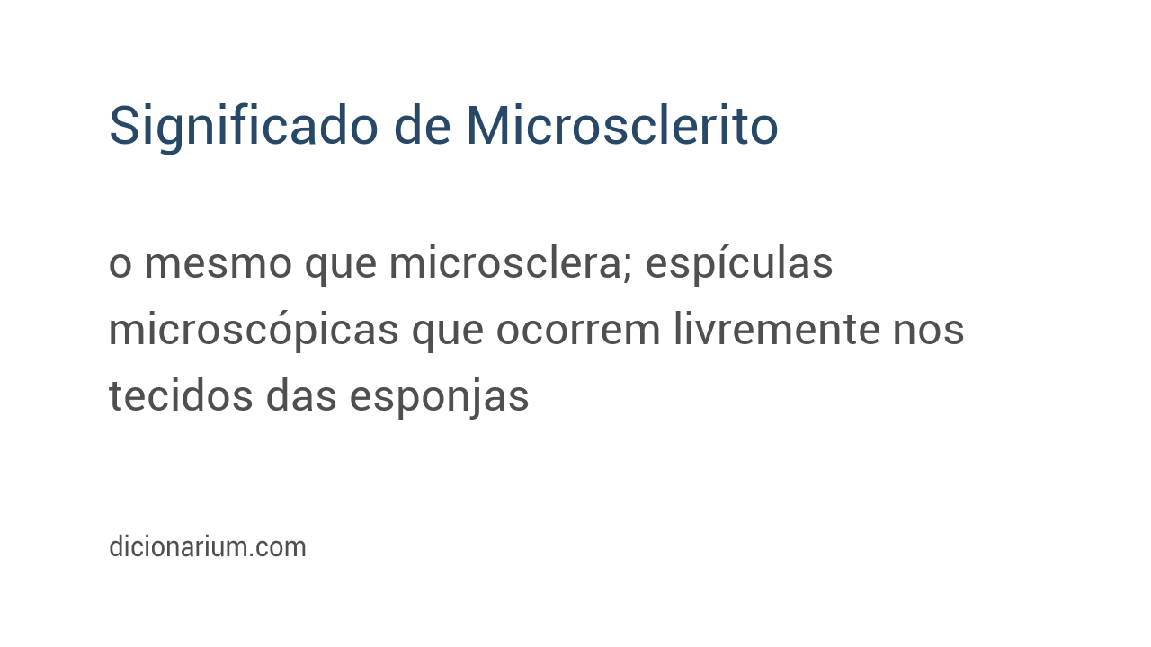 Significado de microsclerito