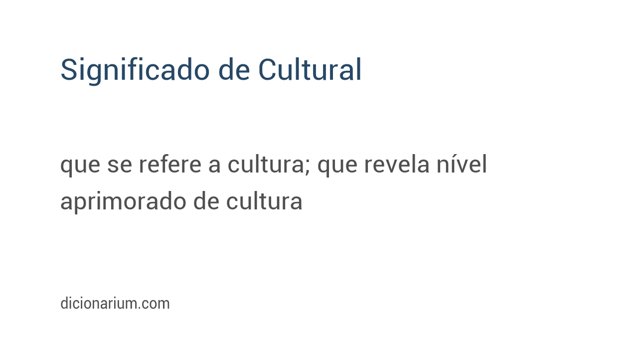 Significado de cultural