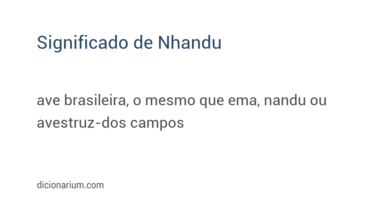 Significado de nhandu