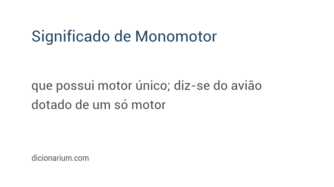 Significado de monomotor