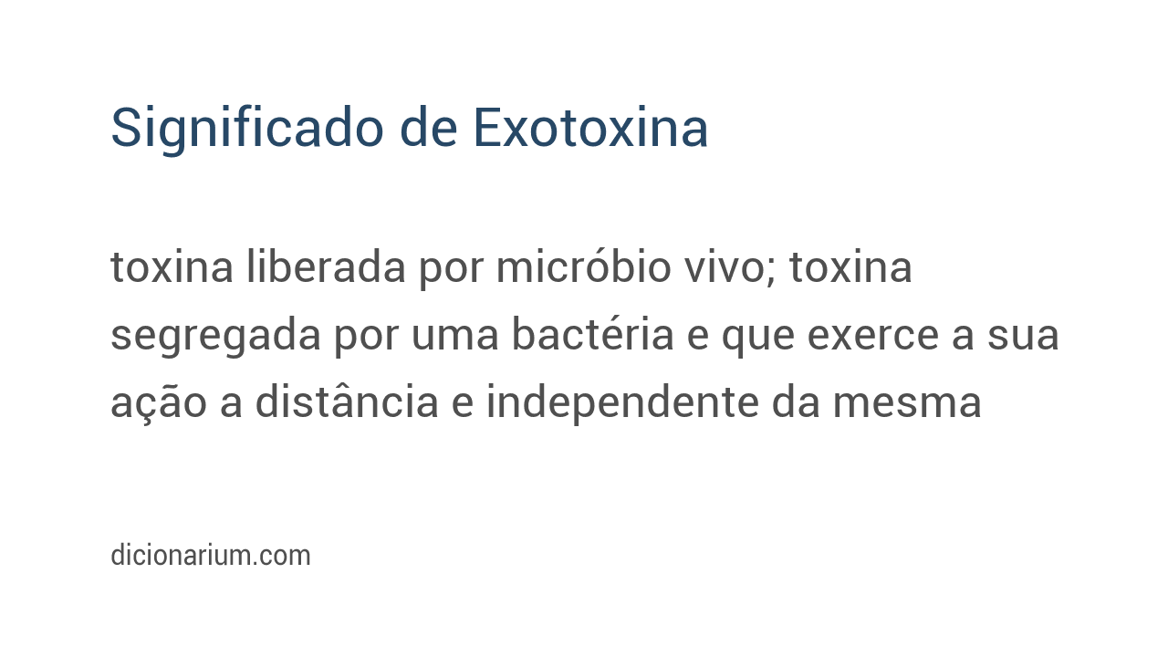 Significado de exotoxina