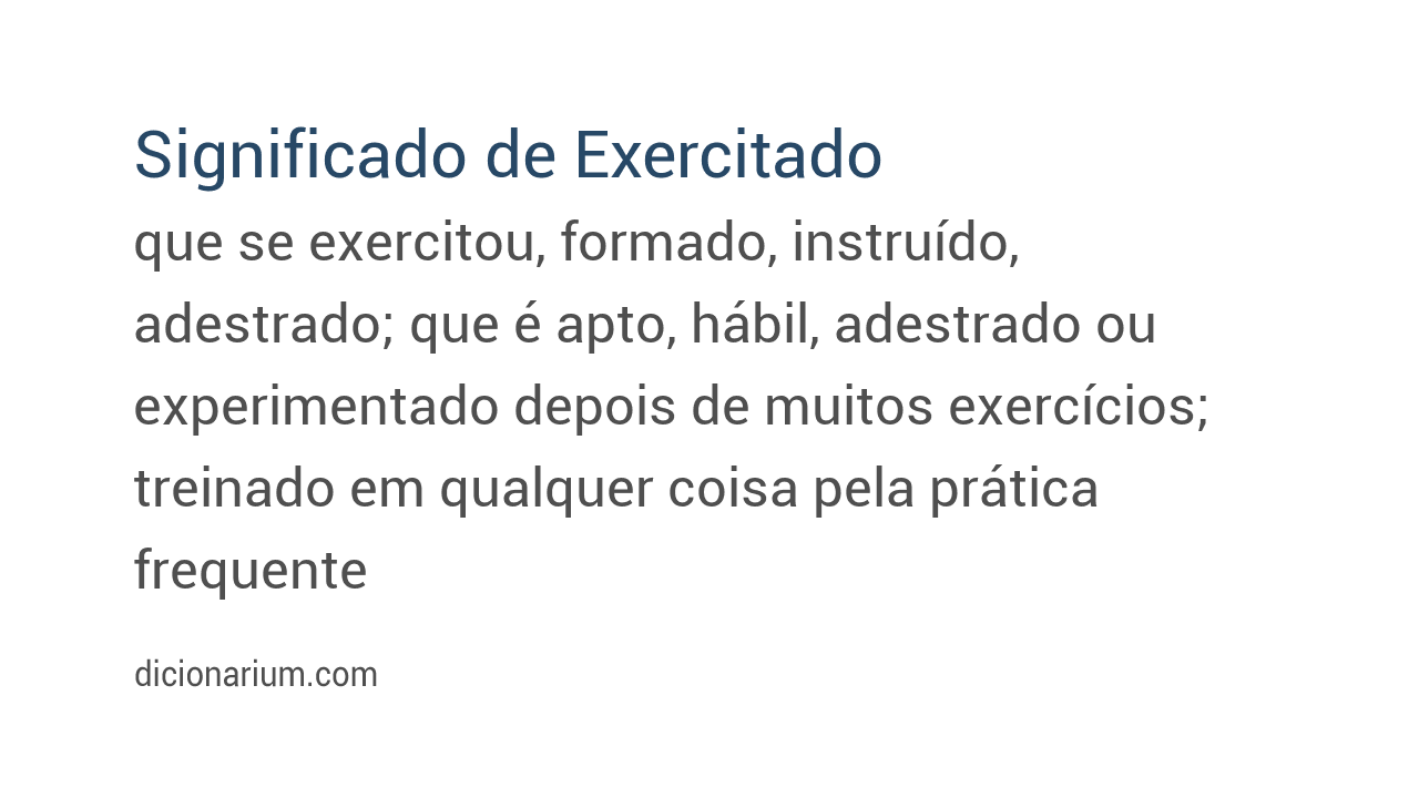 Significado de exercitado