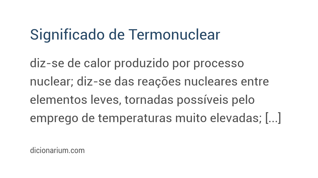 Significado de termonuclear