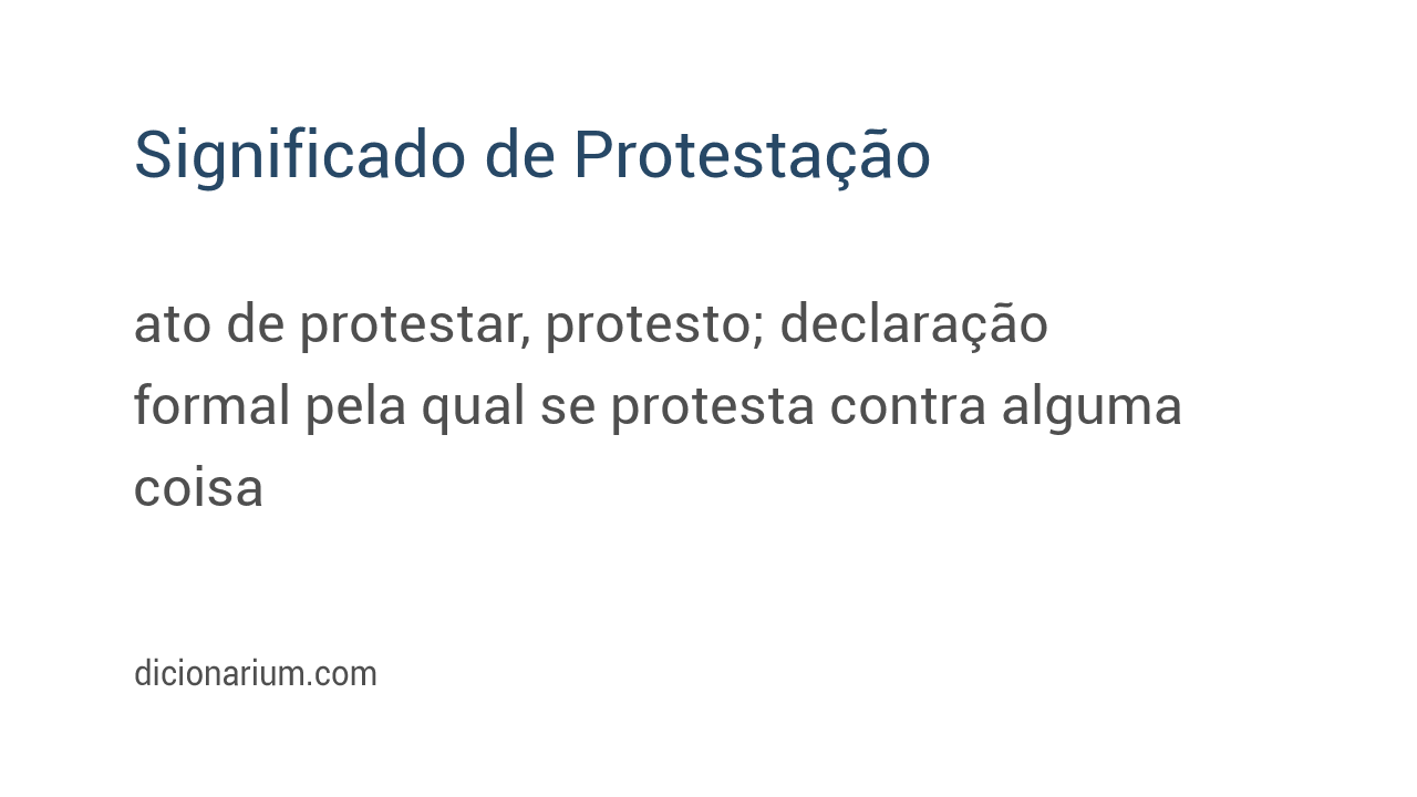 Significado de protestação