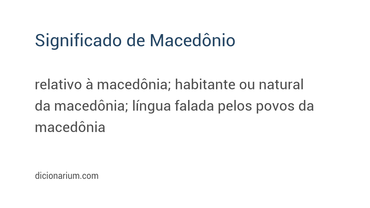 Significado de macedônio