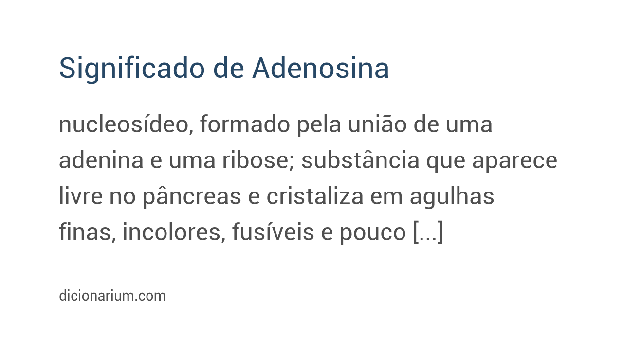 Significado de adenosina