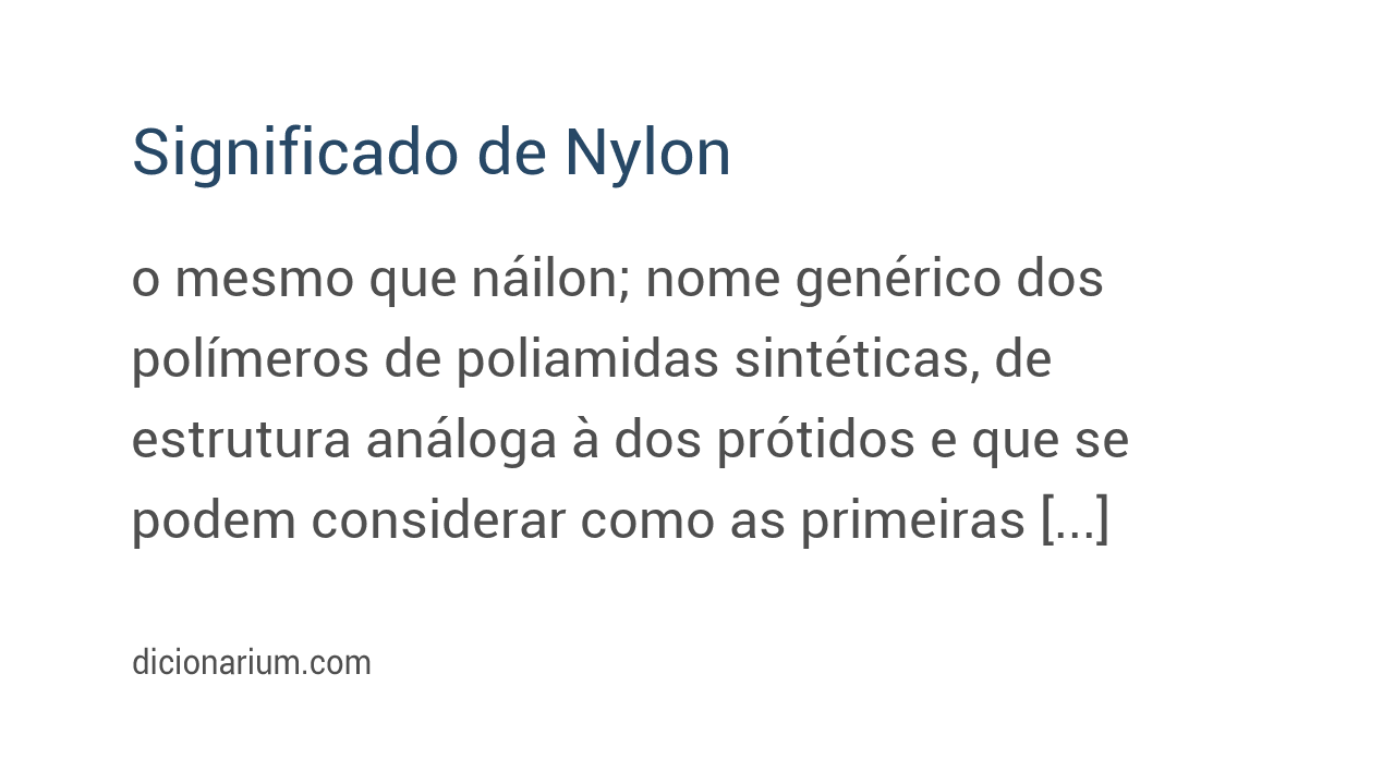 Significado de nylon