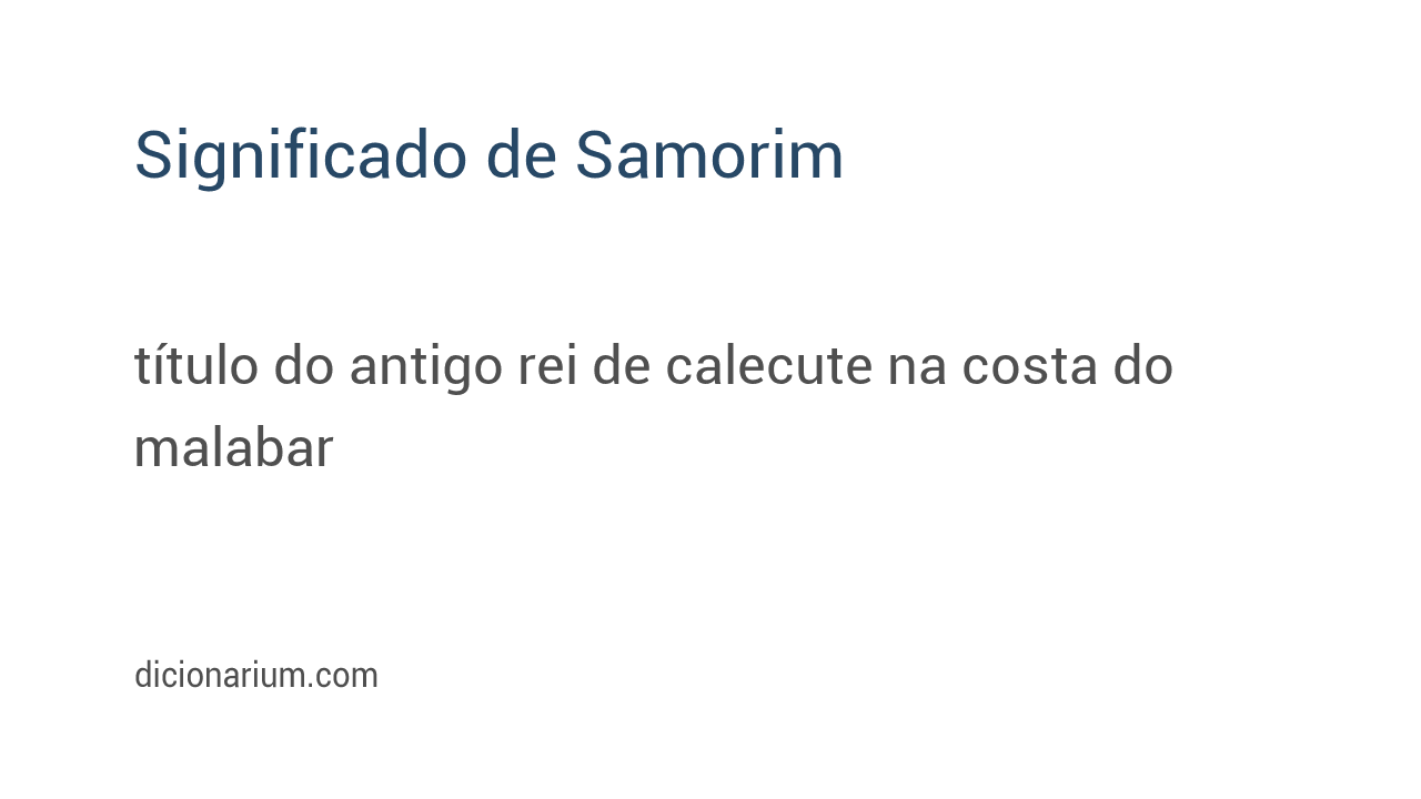 Significado de samorim