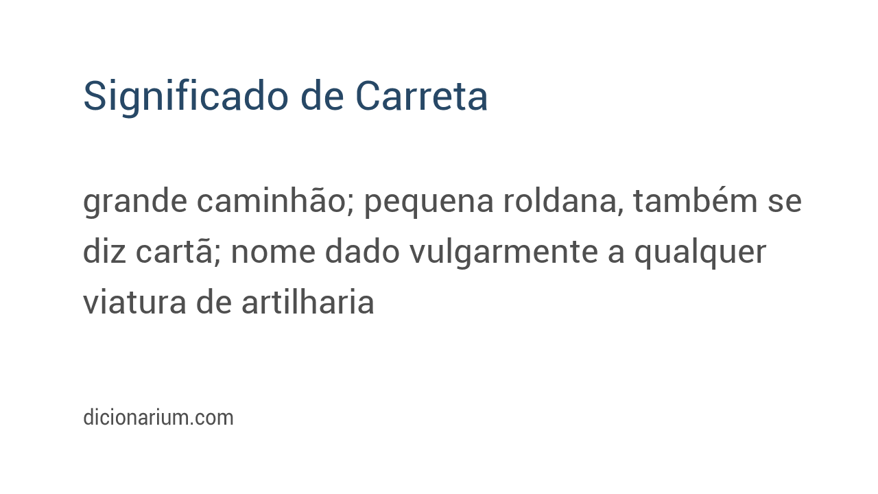 Significado de carreta