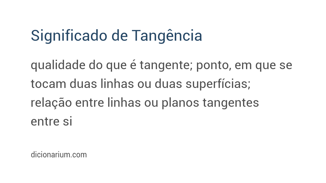 Significado de tangência