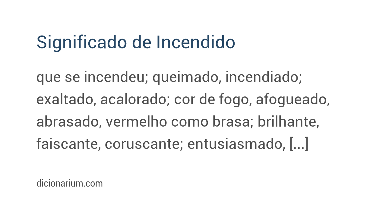 Significado de incendido