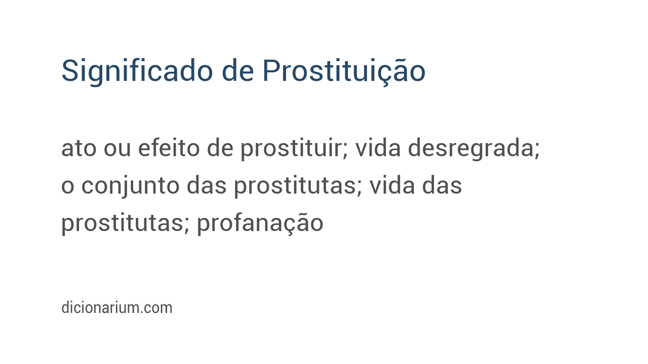 Significado de prostituição