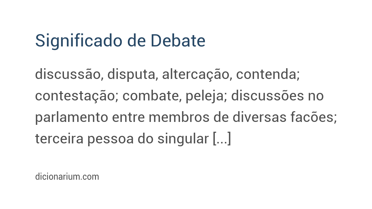 Significado de debate