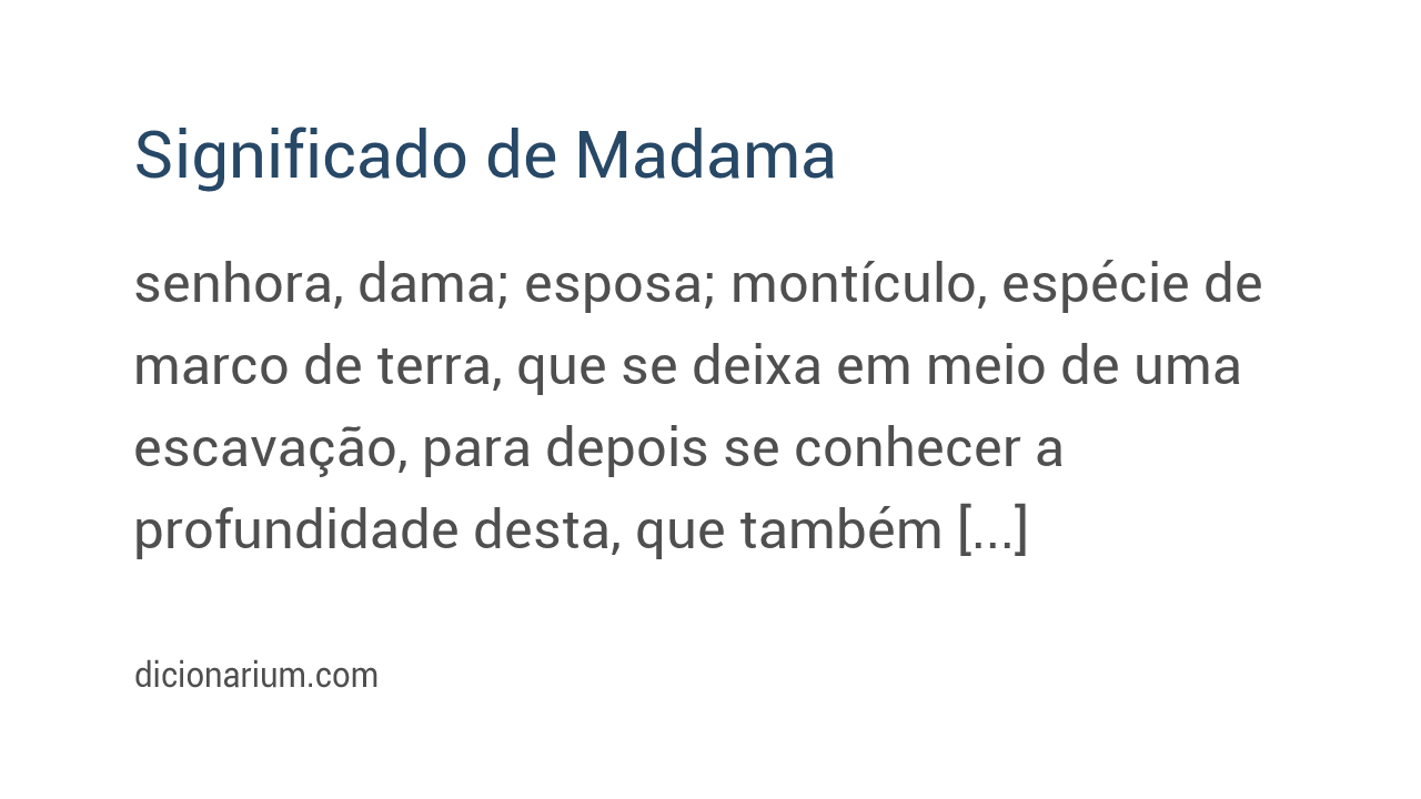 Significado de madama