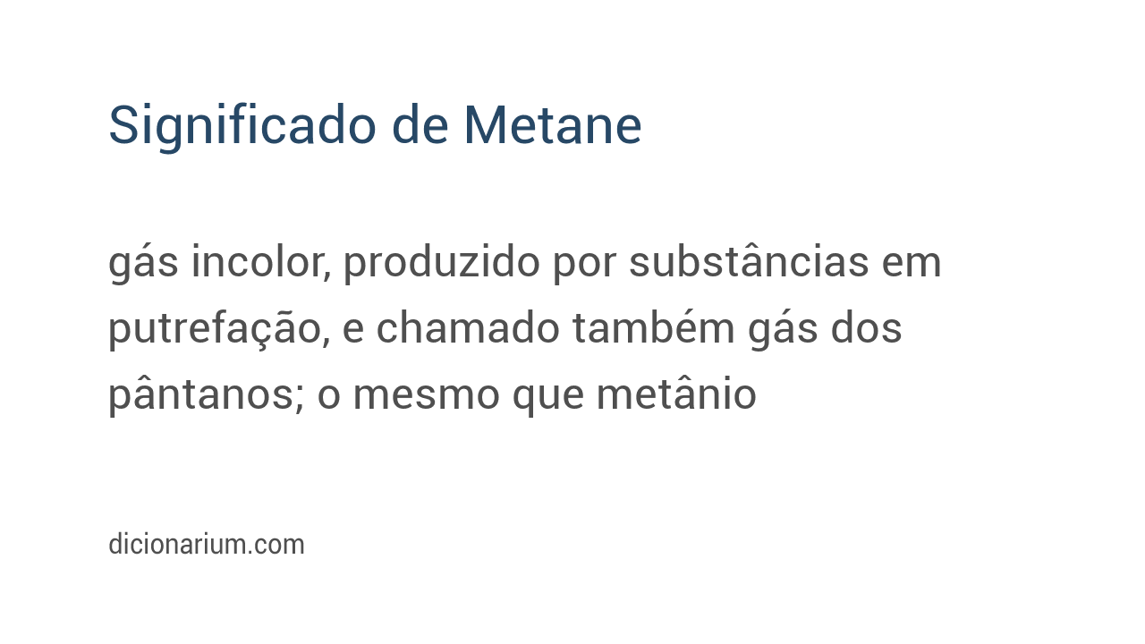 Significado de metane